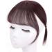 Clip in Bangs Human Hair 3D Clip in Bangs Women Girls Dome Air Bangs Hairpiece Hair Extension for Daily Wear Dating (Dark brown)
