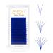 Emeda Self-fan volume eyelashes colored blue 0.07mm D curl easy lashes 9-15mm mix length colored eyelash extensions quickly automatically flowering flower eyelashes (blue) blue 0.07d mix (9-15)