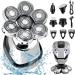 GeRRiT Electric Razor for Men's 7D Electric Razor for Men 5 in 1 Head Shavers Rotary Shaver Waterproof Grooming Kit Cordless 7 Blade Bald Shaver LED Display