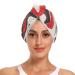 Red Gray White Black Liquid Marble Hair Towel 2 Pack Super Absorbent Hair Drying Towel Quick Dry Hair Turbans Head Towel with Button Twisty Wrap for Women Girls
