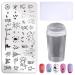 3-piece nail design stamping plate set with silicone stamp and scraper made of stainless steel nail art image templates set J21