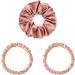 Luxury Silk Skinnie Hair Bobbles Scrunchies - Set of 3 | 100% Pure Mulberry Silk | 22 Momme | Hair Friendly & Elastic | Luxury Diamonds Color - Buy Online on GoSupps.com