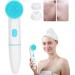 Buy Silicone Facial Cleaning Brush - 2 in 1 Electric Exfoliating Face Cleaner for Deep Skin Cleansing (Blue) - International Shipping Available - Buy Online on GoSupps.com