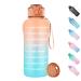 Wemet drinking bottles with fruit filter 2 liters BPA free Tritan water bottle 2L with time markings leak -proof sports water bottles 2000ml BPA free for camping gym orange green 2000ml orange green