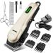 AIBORS Dog Clippers for Grooming for Thick Coats Heavy Duty Low Noise Rechargeable Cordless Pet Hair Grooming Clippers, Professional Dog Grooming Kit Dog Trimmer Shaver for Small Large Dogs Cats Pets Gold