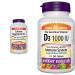 Webber Naturals Calcium with Magnesium and Zinc 200 Caplets Enhanced Absorption & Vitamin D3 1000 IU 260 Tablets For Healthy Bones Teeth and the Maintenance of Good Health