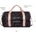 Women's Gym Bag with Shoe Compartment & Wet Pocket | Durable Lightweight Duffle Bag with Motivational Quote | Perfect for Exercise & Overnight Trips | Rose/Black Diamond Design - Buy Online on GoSupps.com