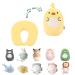 JOYRAVO Kids Travel Pillow - 2-in-1 Deformable Neck Pillow Soft U-Shaped Pillow with Cute Plush Animals Comfy Sleep and Play Companion for Airplanes Cars and Travel - Yellow Duck