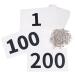 TRIWONDER Tyvek Race Bibs Running Numbers with Safety Pins, Large Numbers 1-500, Tearproof and Waterproof Race Bibs for Marathon Runners and Events Sports Games White 4"x7" 1-200