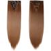 23 Medium Brown Clip-In Hair Extension - 8 Piece Set - Synthetic Straight Hair - 23 Inch Length - Buy Online on GoSupps.com