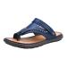 CLSQLXYJZC Toe Separate Flat Flip Flops Summer Non-Slip Comfortable Leather Foot Bunion Splints Beach Sandals for Relieve Bunion Pain Toe Correction Sandals (Color : Blue Foot Length : 25cm) 25cm Blue