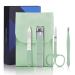 Nail Clipper Set Manicure Set Men Aceoce Travel Manicure Grooming Kit Gift for Men Lovers Parents Mini 4PCS Personal Nail Care Tools (Mint Green)
