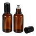 PATIKIL 30mL Roller Bottles 3 Pack Amber Glass Essential Oil Roller Ball Black Caps Refillable Sample Containers Brown