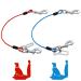 Mi metty strap off dog car car bite -resistant dog leash made of steel wire with car dog cliffs clasp strap car for all dogs red+blue 32 inch/80 cm