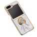 Tivenfezk nadoli for samsung galaxy z flip 5 astronaut hidden stand shell caricature ultra thin coating galvanized 360 ring stand soft silicone scratch -resistant cell phone case protective cover samsung galaxy z flip 5 white