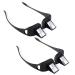 2 Pieces Lazy Glasses, Bed Prism Glasses, Lazy Spectacles Horizontal Glasses, Lie Down Eyeglasses, High Definition Glasses for Reading and Watch TV in Bed for Man, Woman (Black, Large) Black Large