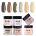 6 Colors Dip Powder Set, Drizzle Beauty Nail Dip Powder Colors, Nude Peach Brown Natural Skin Tone, No LED Nail Lamp Needed, Manicure Nail Art DIY Salon Fabrics of LIfe