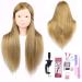 26 Mannequin Head with 50% Real Brown Hair | Long Straight Synthetic Hair | Cosmetology Training Head Doll with Clamp Stand | No Makeup 27 - Buy Online on GoSupps.com