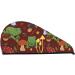 Frogs and Mushrooms Microfiber Hair Towel | Super Absorbent Coral Velvet Wrap for Long Curly & Thick Hair - Quick Drying Hair Cap for Women - Buy Online on GoSupps.com