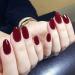 Brishow short artificial nails almond press on nails red nails to stick on ballerina acrylic false nails 24 pieces for women and girls (wine red)