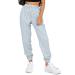 AUTOMET Women's Cinch Bottom Sweatpants High Waisted Athletic Joggers Lounge Pants with Pockets Grey Medium
