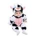 Doladola Unisex Baby Onesies Animal Cartoon Cat Jumpsuits Toddler's Hooded Rompers Outfit 6-12 Months Cow