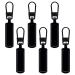 Quelcc zip zipper 6 pieces of spare parts metal zipper pull zipper zipper replacement removable zipper zipper for wallet clothes jeans suitcases luggage (black)