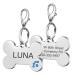 Nibana 2 Pack Personalized Pet ID Tags Dog Name Tags Engraved on Both Sides 4 Lines of Custom Text Paw Print Bone Pet Tag for Dogs Cats (Blue)