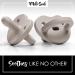 Milk Snob Calm n Cuddle Silicone Pacifier 6-18 Months | BPA Free Teether & Soother for Baby Girl and Boy | Stage 2 Gray Linen - Ideal Baby Registry & Shower Gift - Buy Online on GoSupps.com