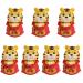 HOMSFOU 7pcs Christmas Indoor Cartoon Bag Garden Good Cake Luck Blessing New Dancing Gifts Sculpture Figurine Chinese Statue Desk Head: Fortune Gift Desktop The Years Ornaments Lucky Head Redx7pcs 6X6X9.5CMx7pcs
