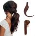 S-noilite Trendy 23"(58cm) Straight Wrap around Ponytail Clip in Hair Extension Strap Pony Tail Long Popluar Style Dark Auburn Dark Auburn 23 Inch