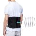 Adjustable Lumbar Belt Waist Belt with Curved Aluminum Strips Breathable Mesh Panels Dual Adjustable Hook and Loop Closure for Herniated Disc Sciatica Pain Relief and Injury Prevention (Black L)