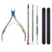 Tasiene nail skin pliers 6-part set nail skin trimmer set nail shatical tongue nail shaver cuticle pusher nail tongs for precision pedicure skin-tongs nail skin manicure set