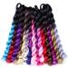 Ombre Braiding Hair Extensions - 50.8 cm 100g Synthetic Crochet Braids 8 Pieces in Black Brown Red Gray - Perfect for Full Fine Hair - Buy Online on GoSupps.com
