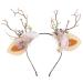 Lurrose Christmas Headband Flower Antlers Headwear Christmas Reindeer Hairbands for Party Photo Prop
