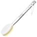 HHKER Shower Brush with Long Handle  Soft Nylon Body Brush  Back Scrubber for Shower  Gentle Exfoliation and Improved Skin Health  Suitable for Men and Women (Transparent Handle)