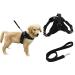 Heavy Duty Adjustable Pet Puppy Dog Safety Harness with Leash Lead Set Reflective No-Pull Breathable Padded Dog Leash Collar Chest Harness Vest with Handle for Small Medium Large Dogs Training Walking Small Black Harness + Black Leash