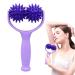 2 massage balls massage scooter massage roller with handle and nubs self -massage roller massager fascia ball for back legs feet hands muscle pain purple