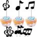 BOMJJOR 12pcs Birthday Cake Toppers Music Notes Michael MJ Cupcake Toppers for Music Themed Party Decorations Glitter Musical Symbols Cupcake Picks Black - Buy Online on GoSupps.com