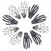 5 Pairs White and Black 3 Skeleton Hands Hair Clips Skull Bone Shape Hairpins Halloween Party Accessories 5Pcs White and 5Pcs Black