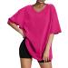 Shop Golatcr Summer Womens T-Shirt - Casual V-Neck Cotton Blouse Printed Tops in Red & Elegant Black | Plus Size Hot Pink XXL Available - Buy Online on GoSupps.com