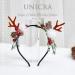 Unicra Christmas Flower Antlers Headband - Elk Deer Animal Horns Hair Piece for Women and Girls - Buy Online on GoSupps.com