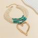 Oralgo Heart-Shaped Collarbone Necklace | Retro Pearl Choker for Women | Adjustable Turquoise Fashion Accessories - Buy Online on GoSupps.com
