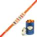 Ghasitaram Gifts Rakhi for Brother Rakhis Online - RM585 - Multicolour Stone Bracelet Rakhi with 100 GMS of Dryfruits Mix Can Rakhi Set with 100 gms of Dryfruits Mix Can