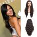 Salomezklm Black Lace Front wig gluely lace wigs synthetic long wavy wig heat -resistant fiber natural black hair with baby hair for women 24 inches
