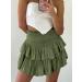 LAEMILIA Womens Floral Print Flared Mini Skater Skirt | Elastic Waist & Drawstring | Green | Size S - Buy Online on GoSupps.com