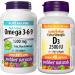 Webber Naturals Omega 3-6-9 1 200 mg Fish Oil & Vitamin D3 2500 IU Extra Strength 180 Softgels For Healthy Bones Teeth and Helps Prevent Vitamin D Deficiency Omega 3-6-9 + Vitamin D3 2500 IU