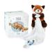 Doudou et Compagnie - Unicef Collection - Cuddly toy pacifier chain Panda red - pacifier chain 12 cm - gift idea for birth baby girls and boys - baby liver baby & moi DC3982