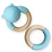 Gen rico Teething Toys for Babies 6-12 Months  Beech Wood Baby Teether Ring to Soothe Gums  Cute Teethers for Toddlers and Infants with Food Grade Silicone  for Boys and Girls 4 Months and Up  Blue