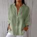 Summer Linen Tops for Women Sale Clearance Summer Tees Long Sleeve Half Sleeve V-Neck Cotton and Linen Loose Shirt Blouses Ladies Tshirt Casual Flowy Beach T-Shirt Tops 3200-qppoj-e-green XL - Buy Online on GoSupps.com